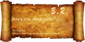 Bertics Rodrigó névjegykártya